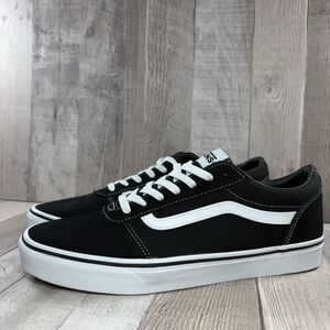 Vans Ward Men's 11.5 Skateboard Shoes Athletic Sneaker Canvas Suede Black White